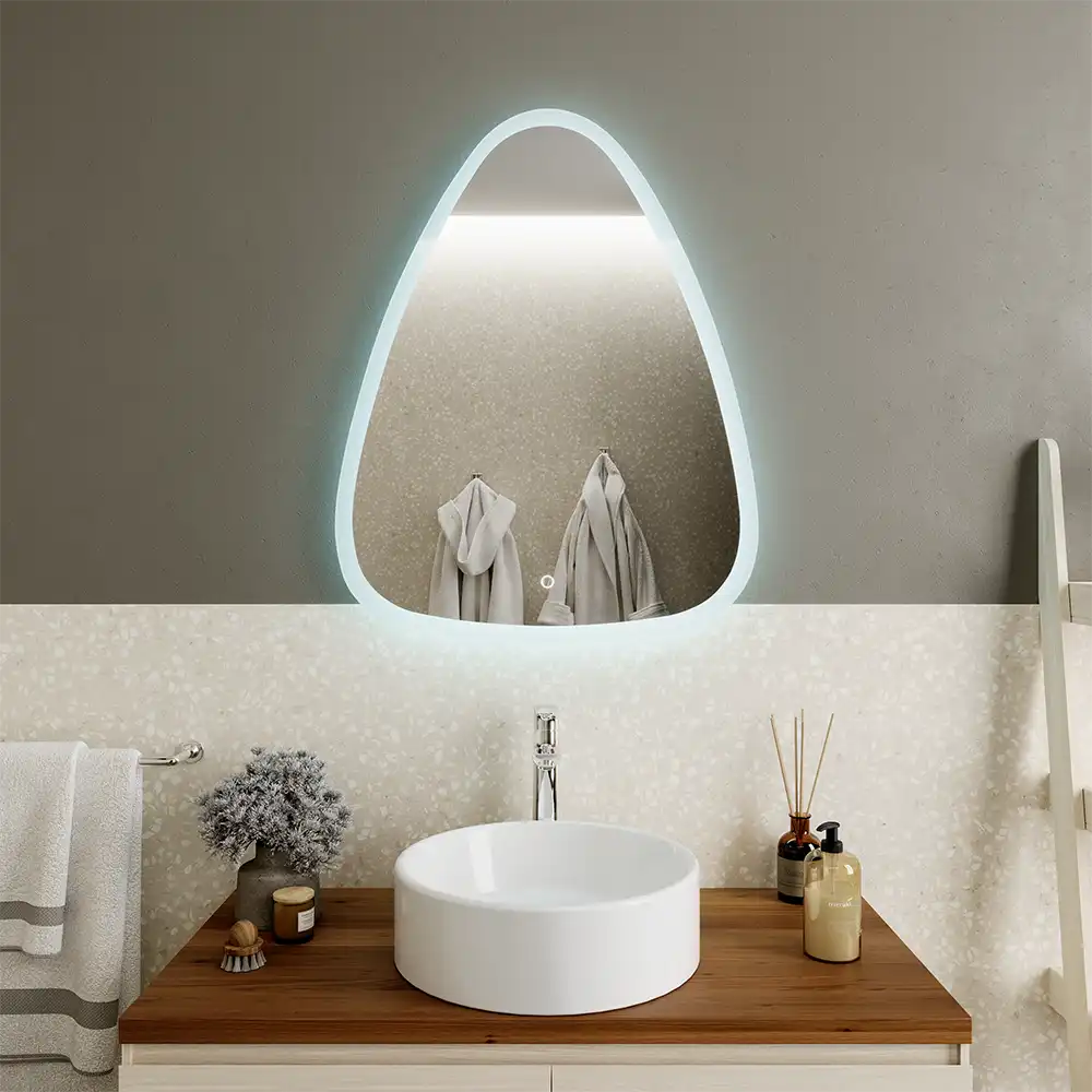 Specchio led bagno 80x65 cm reversibile con sensore touch-screen | Diadema