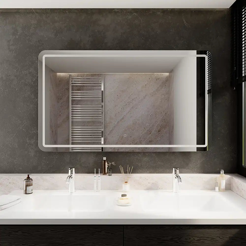 Specchio led bagno 70x100 con sensore touch-screen | Naos
