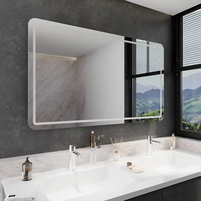 Specchio led bagno 70x100 con sensore touch-screen | Naos