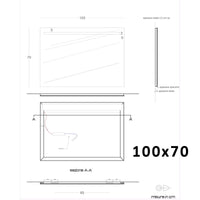 Specchio led bagno per mobile filo lucido 4 debby, misura 100x70