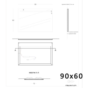Specchio led bagno per mobile filo lucido 4 debby, misura 100x70