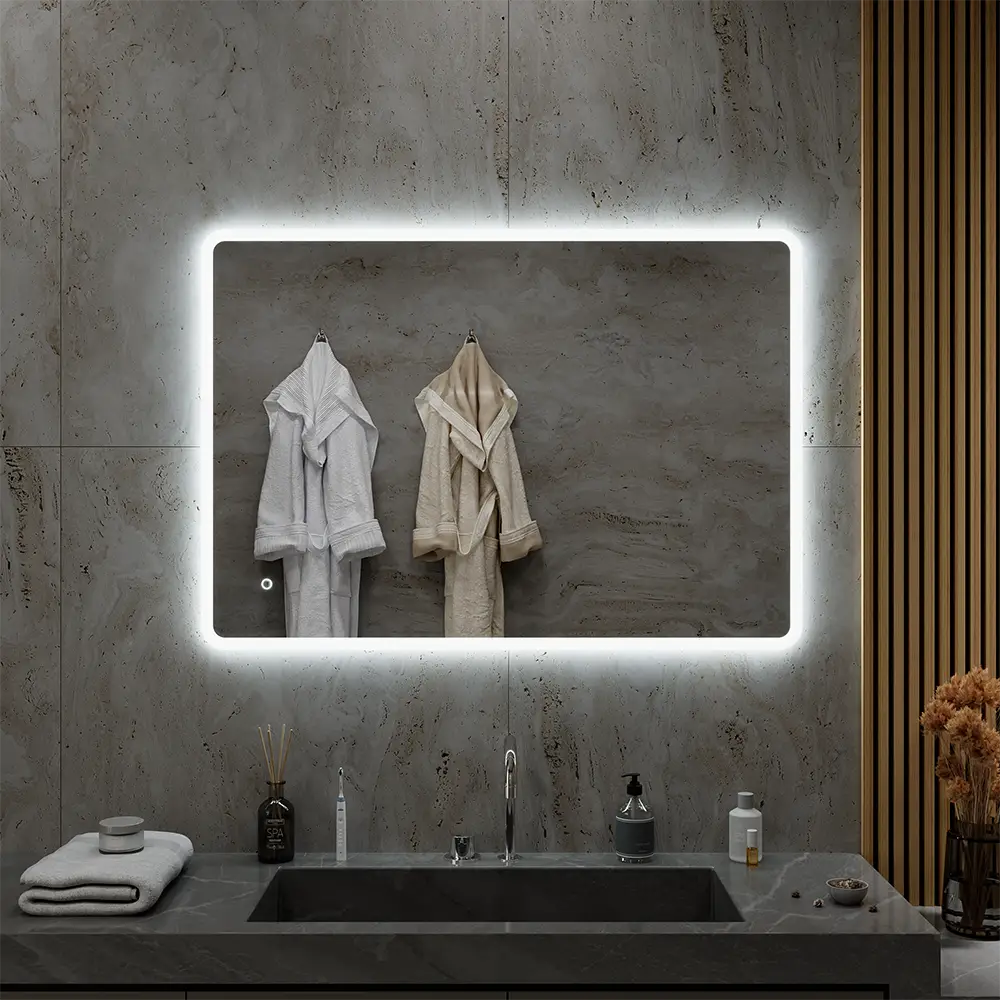 Specchio led bagno 50x70 cm reversibile con sensore touch-screen | Sham