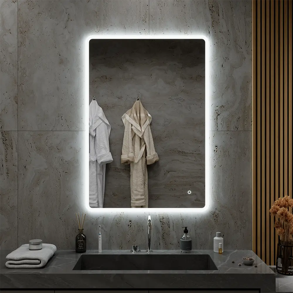 Specchio led bagno 70x100 cm reversibile con sensore touch-screen | Sham