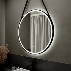 Specchio led Ã˜ 60 cm nero opaco retroilluminato luce calda/fredda con sensore touch-screen