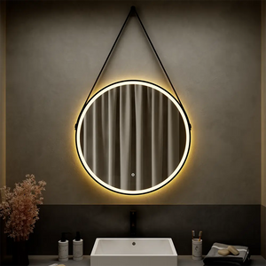 Specchio led Ã˜ 60 cm nero opaco retroilluminato luce calda/fredda con sensore touch-screen