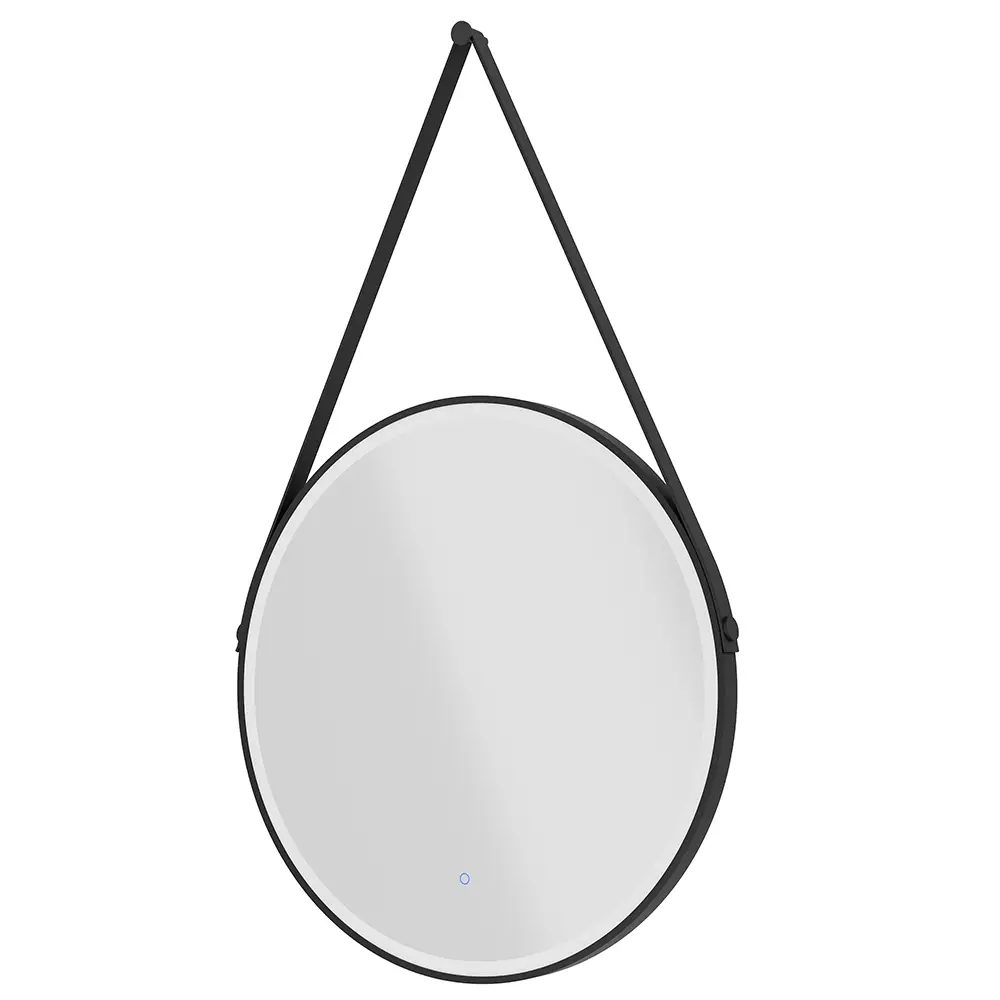 Specchio led Ã˜ 80 cm nero opaco retroilluminato luce calda/fredda con sensore touch-screen