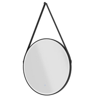 Specchio led Ã˜ 80 cm nero opaco retroilluminato luce calda/fredda con sensore touch-screen