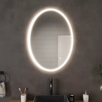 Specchio led ovale 60x80 cm touch screen luce calda/fredda | Leaf