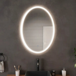 Specchio led ovale 60x80 cm touch screen luce calda/fredda | Leaf