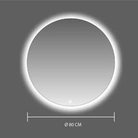Specchio led tondo Ã˜ 80 cm 3 mm retroilluminato luce fredda con sensore touch-screen | Alcor