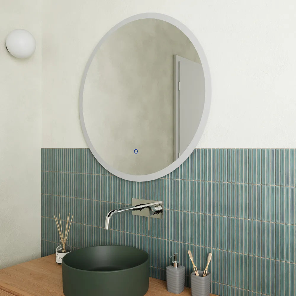 Specchio led Ø 70 cm touch screen luce calda/fredda | Beam