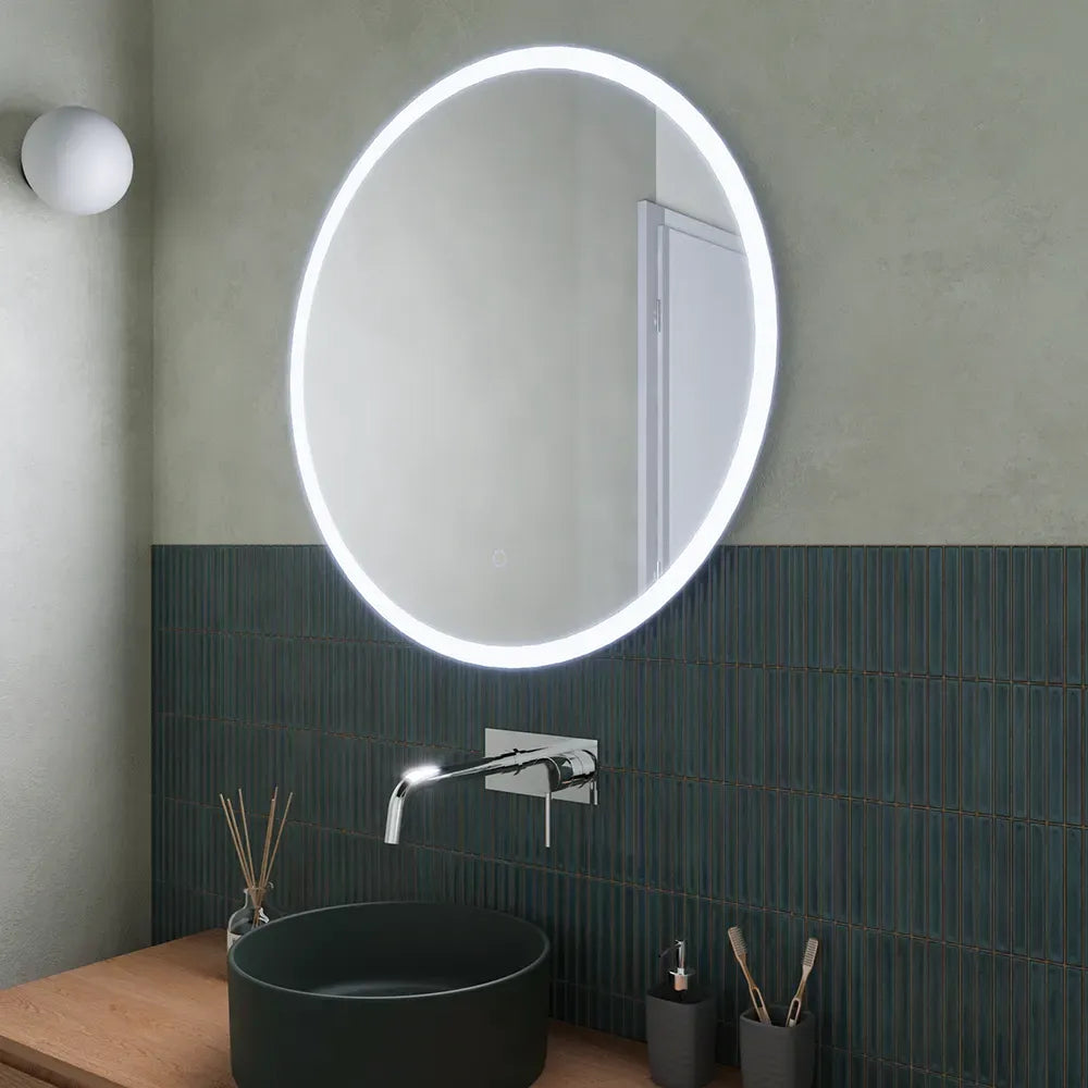 Specchio led Ã˜ 80 cm touch screen luce calda/fredda | Beam
