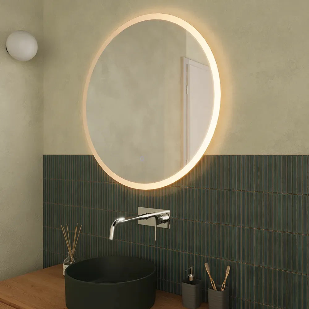 Specchio led Ø 90 cm touch screen luce calda/fredda | Beam