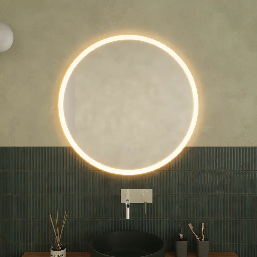 Specchio led Ø 70 cm touch screen luce calda/fredda | Beam