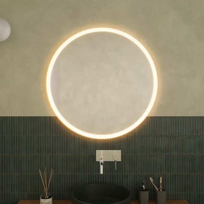 Specchio led Ø 90 cm touch screen luce calda/fredda | Beam