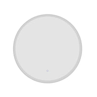 Specchio led tondo Ø 80 cm cornice bianco opaco touch screen luce calda/fredda