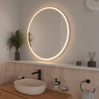 Specchio led tondo Ã˜ 60 cm cornice bianco opaco touch screen luce calda/fredda