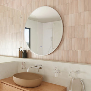 Specchio led tondo Ã˜ 60 cm cornice bianco opaco retroilluminato touch screen luce calda/fredda