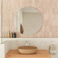 Specchio led tondo Ã˜ 60 cm cornice bianco opaco retroilluminato touch screen luce calda/fredda