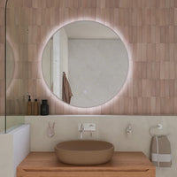 Specchio led tondo Ã˜ 100 cm cornice bianco opaco retroilluminato touch screen luce calda/fredda