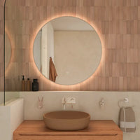 Specchio led tondo Ã˜ 100 cm cornice bianco opaco retroilluminato touch screen luce calda/fredda