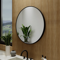 Specchio led tondo Ã˜ 100 cm con cornice nero opaco retroilluminato sensore touch-screen