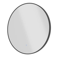 Specchio led tondo Ã˜ 60 cm con cornice nero opaco retroilluminato sensore touch-screen