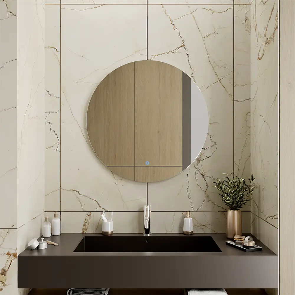 Specchio led tondo Ã˜ 70 cm retroilluminato luce calda/fredda/neutra con sensore touch-screen