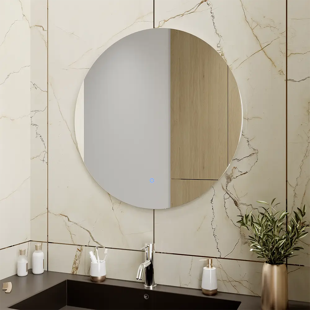 Specchio led tondo Ã˜ 80 cm retroilluminato luce calda/fredda/neutra con sensore touch-screen