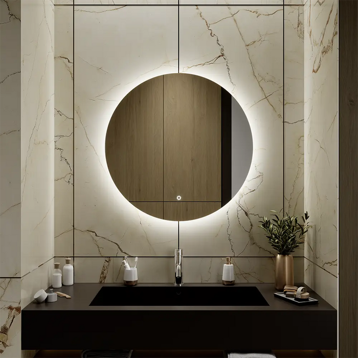Specchio led tondo Ã˜ 80 cm retroilluminato luce calda/fredda/neutra con sensore touch-screen