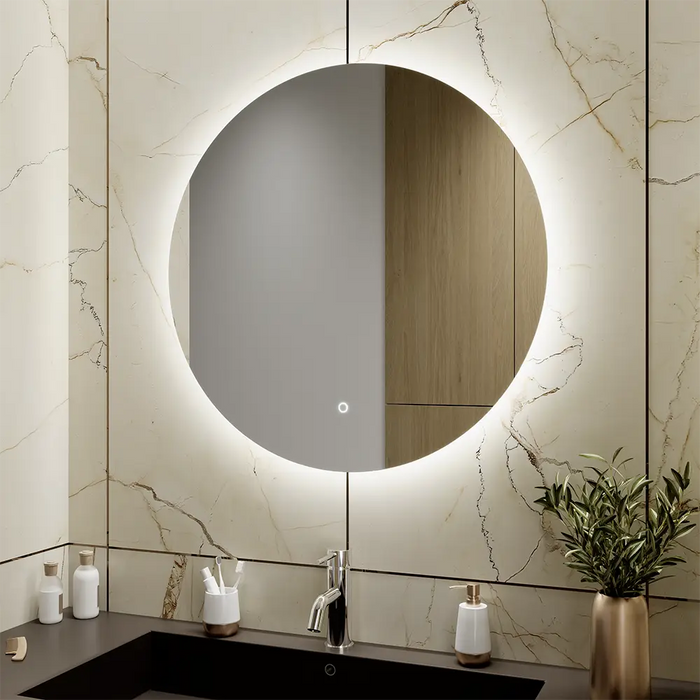 Specchio led tondo Ã˜ 80 cm retroilluminato luce calda/fredda/neutra con sensore touch-screen