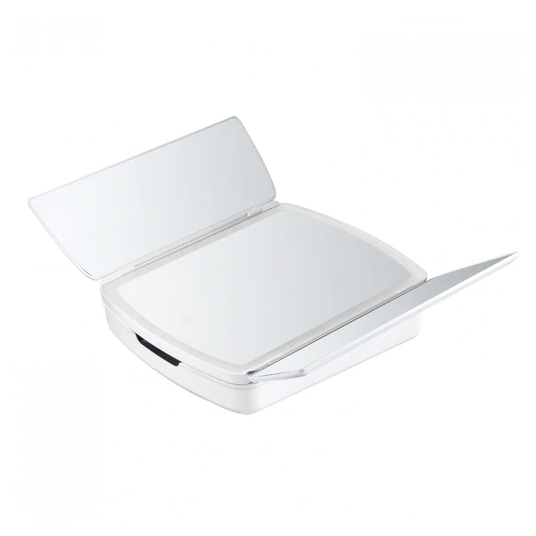 Trade Shop - Specchio Make Up Con Luci Led Cassetti Per Trucco Regolabile Pieghevole 720013 -