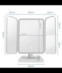 Specchio Make Up Illuminato Con Luci Led Specchi Regolabili Trucco Ricaricabile         