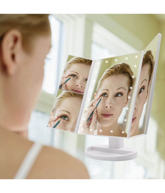 Specchio Orientabile 360 Gradi Touch Screen Tavolo 2 Ingrandimenti Bagno Make Up         