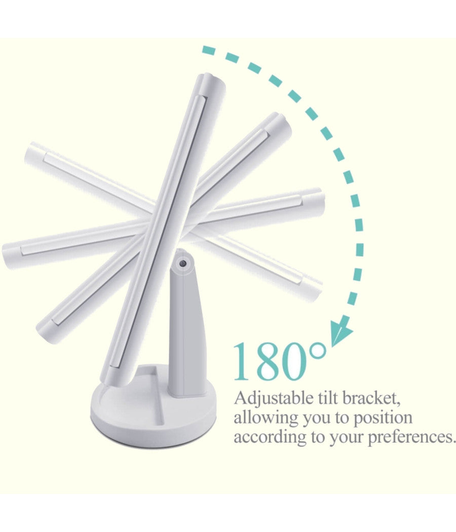 Specchio Orientabile 360 Gradi Touch Screen Tavolo 2 Ingrandimenti Bagno Make Up         