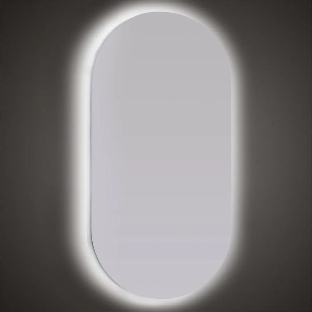 Specchio ovale LED 62x110 illuminazione perimetrale e installazione reversibile