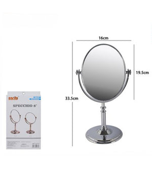 Specchio Ovale Tavolo Makeup Trucco Girevole Accessorio Bagno Donna 33.5cm 52770         