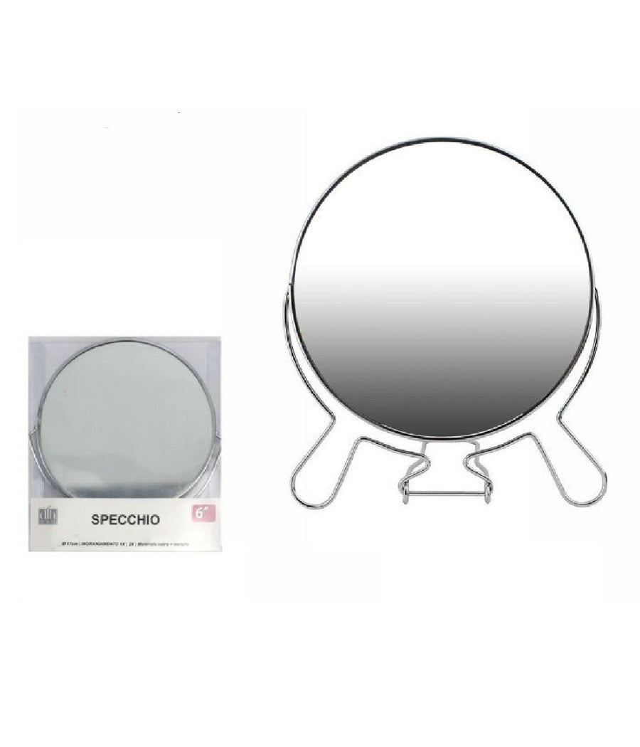 Specchio Per Cosmetici Rasoio Barba Trucco Make Up Ingrandimento 6â€³ Pvc 07093         