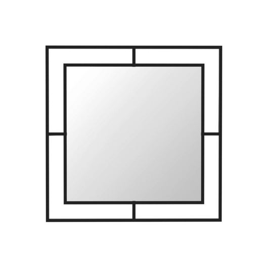 Specchio quadrato Corner con doppia cornice in metallo nero