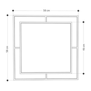 Specchio quadrato Corner con doppia cornice in metallo oro