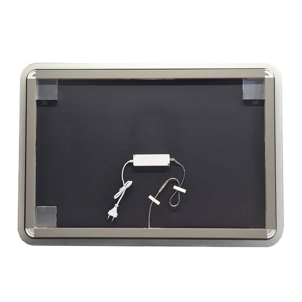 Specchio retroilluminato LED 100x70 installazione reversibile e angoli tondi