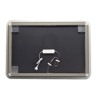 Specchio retroilluminato LED 100x70 installazione reversibile e angoli tondi