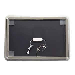 Specchio retroilluminato LED 100x70 installazione reversibile e angoli tondi