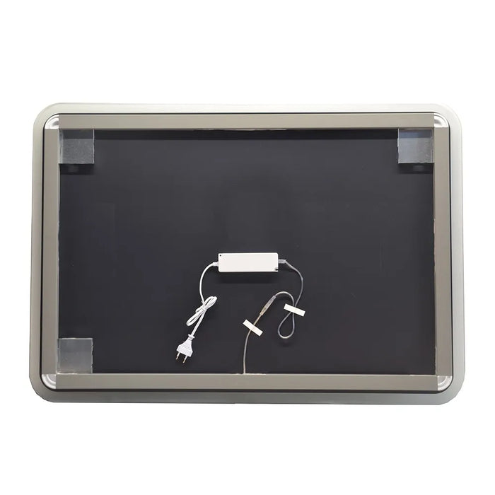 Specchio retroilluminato LED 100x70 installazione reversibile e angoli tondi