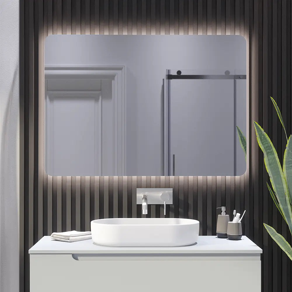 Specchio led 70x140 cm retroilluminato con sensore touch-screen anti impronta | Anka 