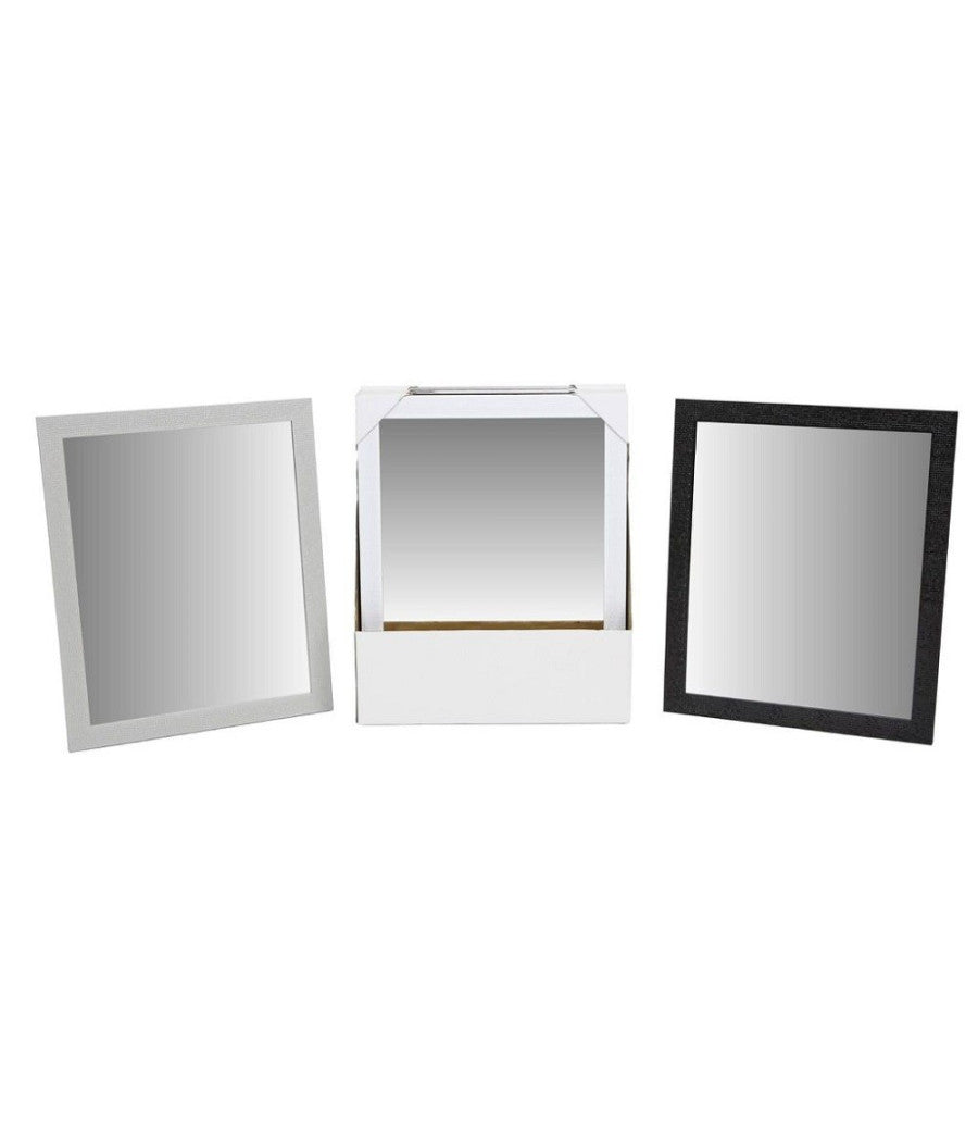 Specchio Rettangolare Specchiera Con Cornice Decorata In Pvc 40 X 50 Cm 219108         