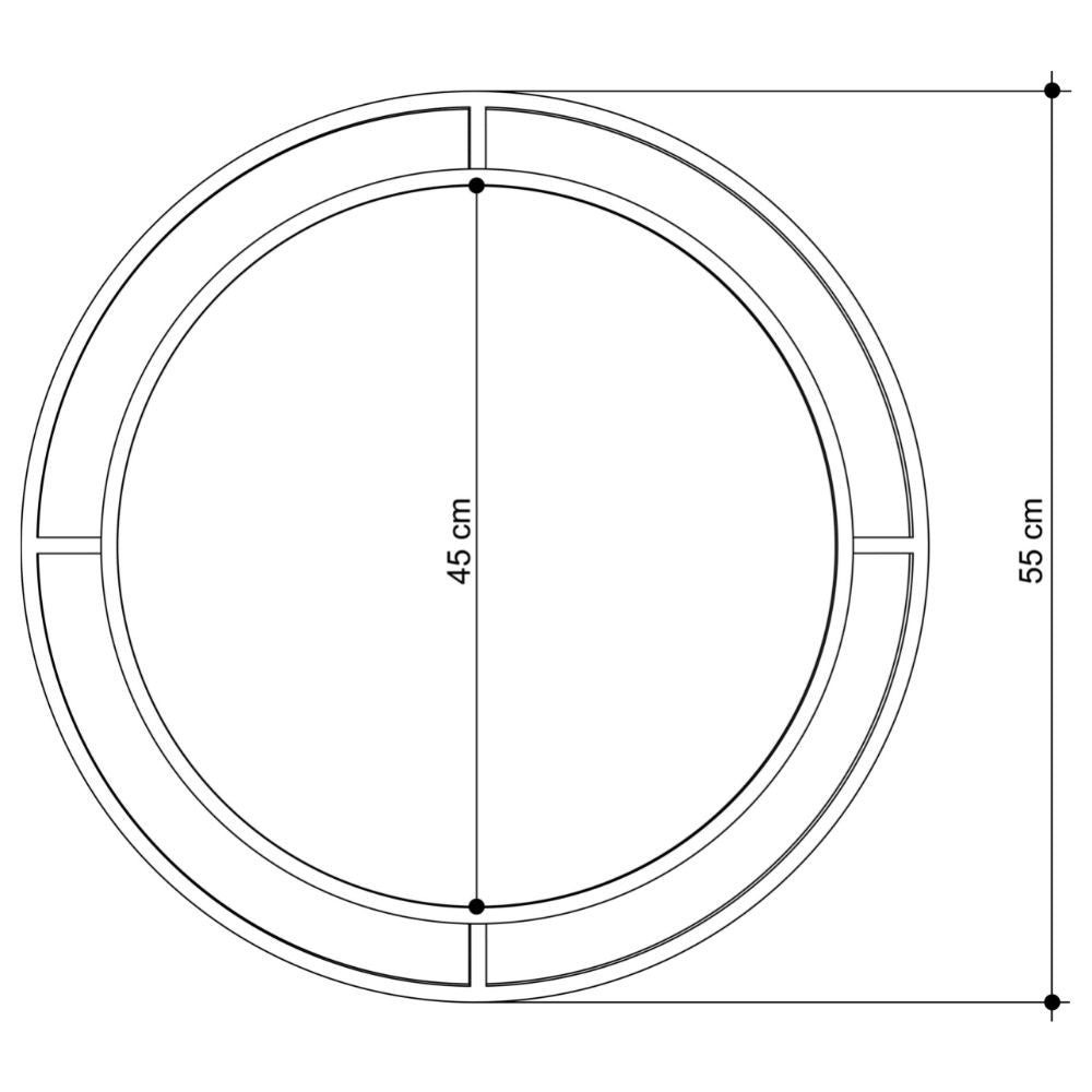 Specchio rotondo con doppia cornice Bubble in metallo colore nero