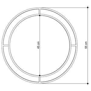 Specchio rotondo con doppia cornice Bubble in metallo colore nero