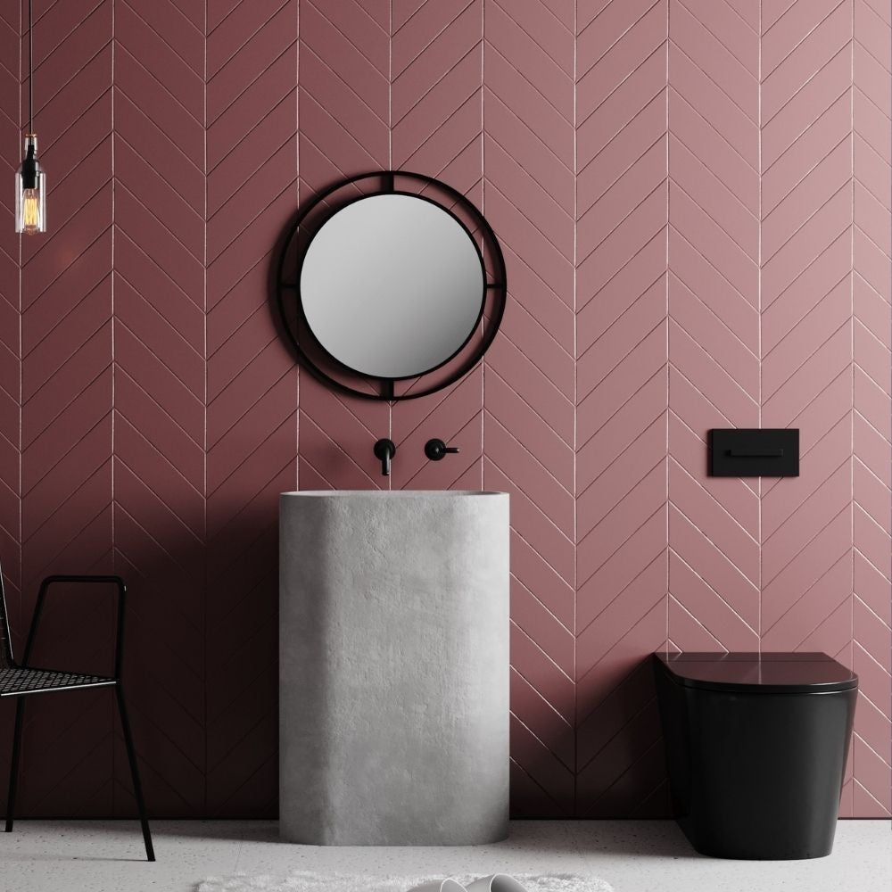 Specchio rotondo con doppia cornice Bubble in metallo colore nero