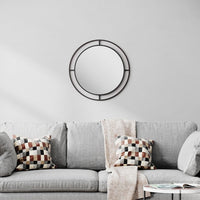 Specchio rotondo con doppia cornice Bubble in metallo colore nero